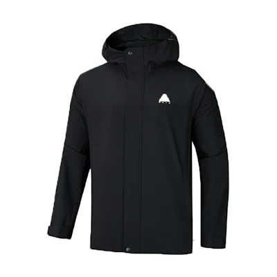 Anta Black Waterproof Windproof Breathable Outdoor Hooded Jacket 152446615-3