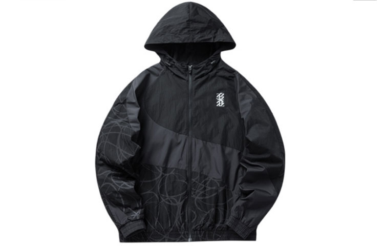 Anta Black Windproof Hooded Basketball Jacket Casual Style 152211614-4