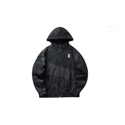 Anta Black Windproof Hooded Basketball Jacket Casual Style 152211614-4