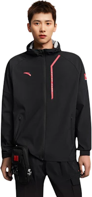 안타 블랙 방풍 로고 프린트 후드 집업 재킷 952237605-3 Buy 안타 블랙 방풍 로고 프린트 후드 집업 재킷 952237605-3