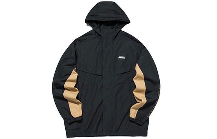 Anta Black Windproof Warm Hooded Casual Jacket - Lifestyle Series 952148640-1