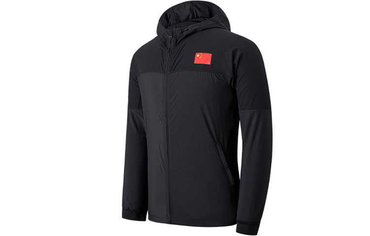 Anta Black Woven Hooded Long-Sleeve Sports Jacket 152120608-3