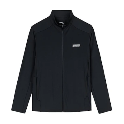 Anta Black Zip-Up Jacket - Breathable, Comfortable, Casual Letter Print Design 152437733U-6