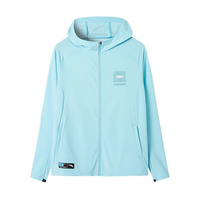 Anta Blue Printed Running Hooded Woven Jacket 952215601-2