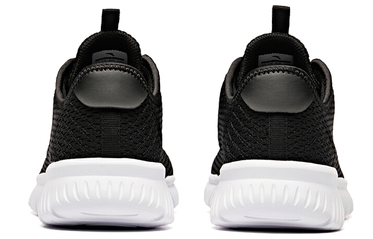 Shop Anta Breathable Mesh Running Shoes 'Black White' 91925574-4
