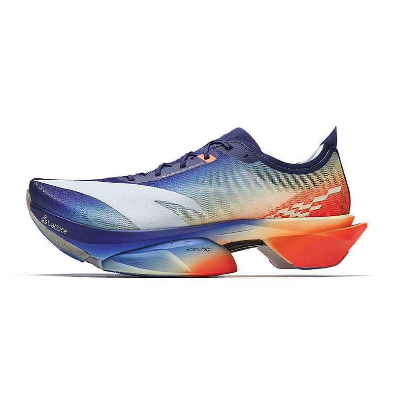 Anta C10 Pro 2 Dawn Running Shoes - Blue/Grey/Fluorescent Orange. 112615574-3