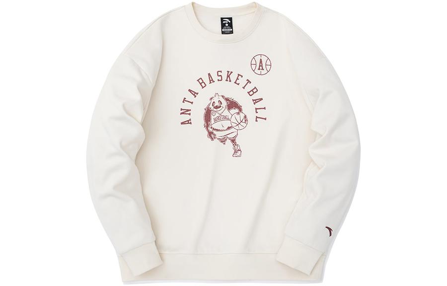Anta Cartoon Animal Graphic Long-Sleeve Sweatshirt White 952241702-1