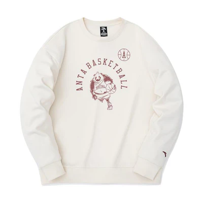 Anta Cartoon Animal Graphic Long-Sleeve Sweatshirt White 952241702-1