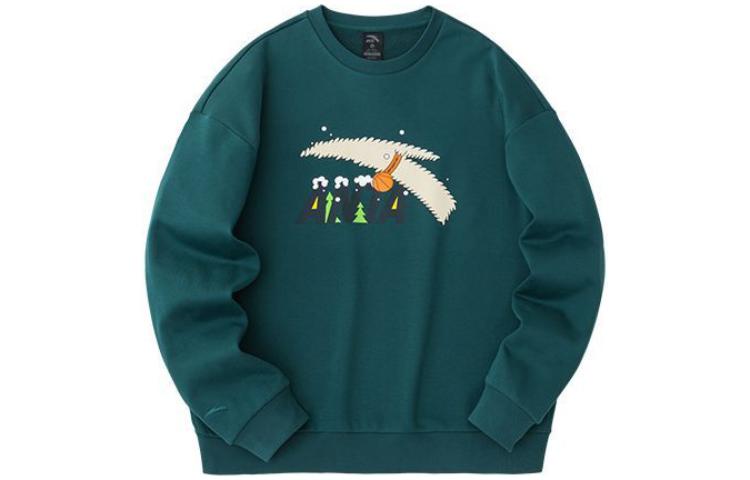 Anta Cartoon Anime Knit Pullover Sweatshirt Unisex - Bay Green 952411713-3