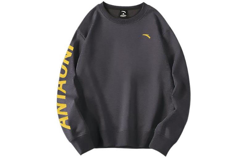 Anta Castle Gray Sweatshirt with Letter Logo 952038721-4