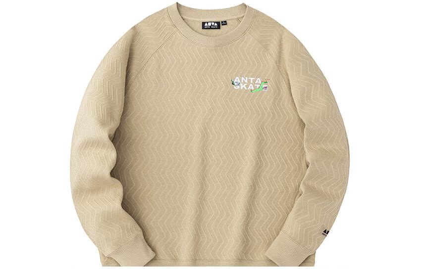 Anta Casual Crewneck Pullover Sweatshirt Light Brown - Lifestyle Series 152418714-5