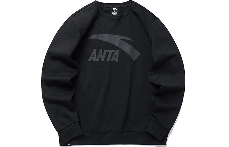 Anta Casual Pullover Printed Long-Sleeve Sweatshirt Black 952138737-4