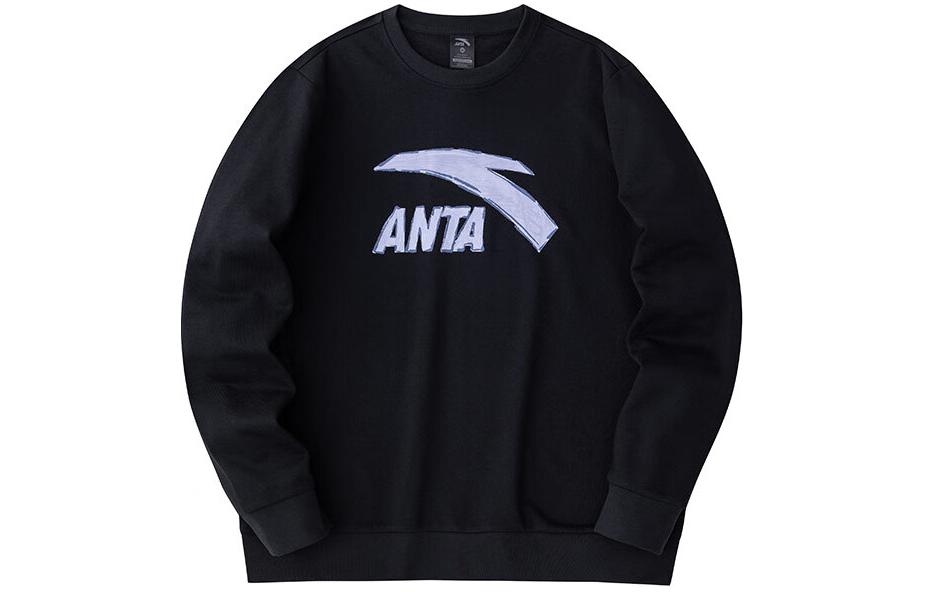 Anta Casual Series Colorblock Logo Sweatshirt Unisex - Basic Black/Purple 972418707-4