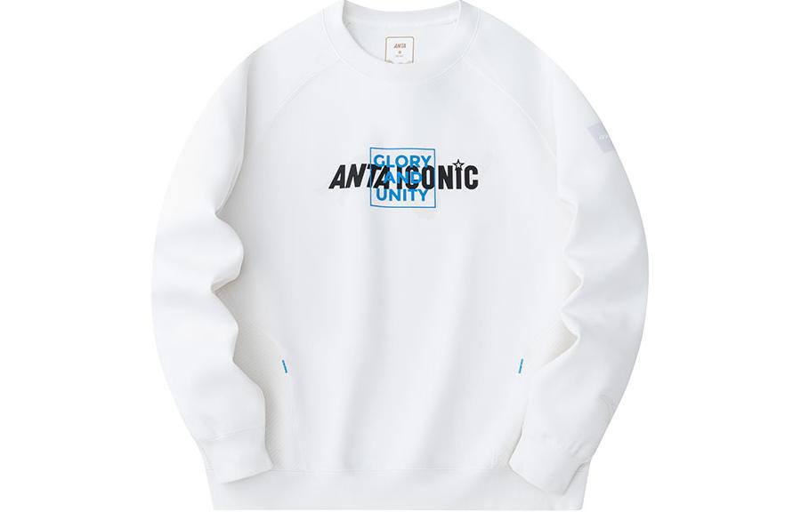 Anta Casual Unisex Warm Crewneck Pullover Sweatshirt Light Beige 172418704-1