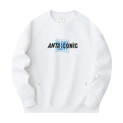 Anta Casual Unisex Warm Crewneck Pullover Sweatshirt Light Beige 172418704-1