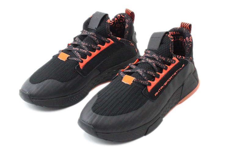 Lookbook Anta安踏 冬季休閒鞋慢跑鞋 黑橙色