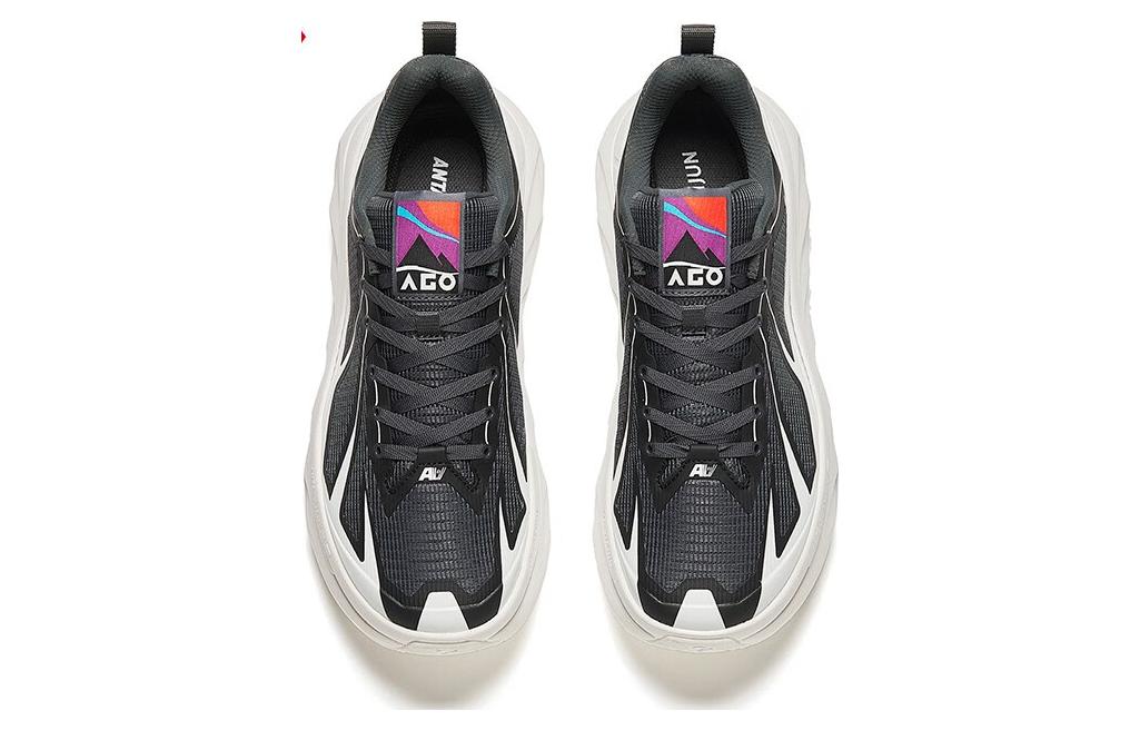 Lookbook 安踏 冠軍系列 AGO 運動 耐磨 低幫 跑步鞋 男款 黑白色