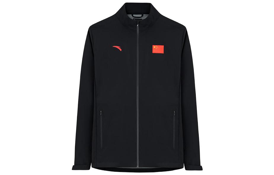 Anta Champion All-Weather  Black Jacket with Logo and Flag Design. 152350611-2