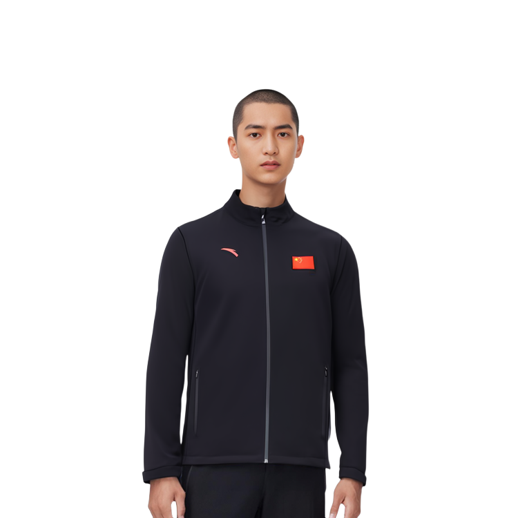 Details for Anta Champion All-Weather  Black Jacket with Logo and Flag Design. 152350611-2