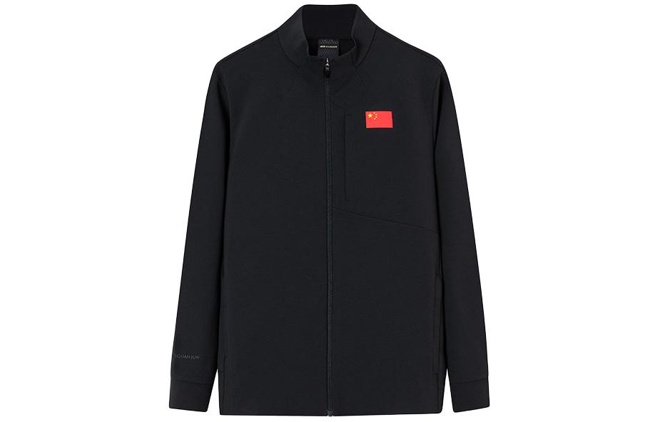 Anta Champion All-Weather Black Zip-Up High-Collar Knit Jacket 152410703-4