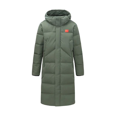 Anta Champion All-Weather Flag Edition Long Down Jacket Unisex - Jade Green 152350903-4