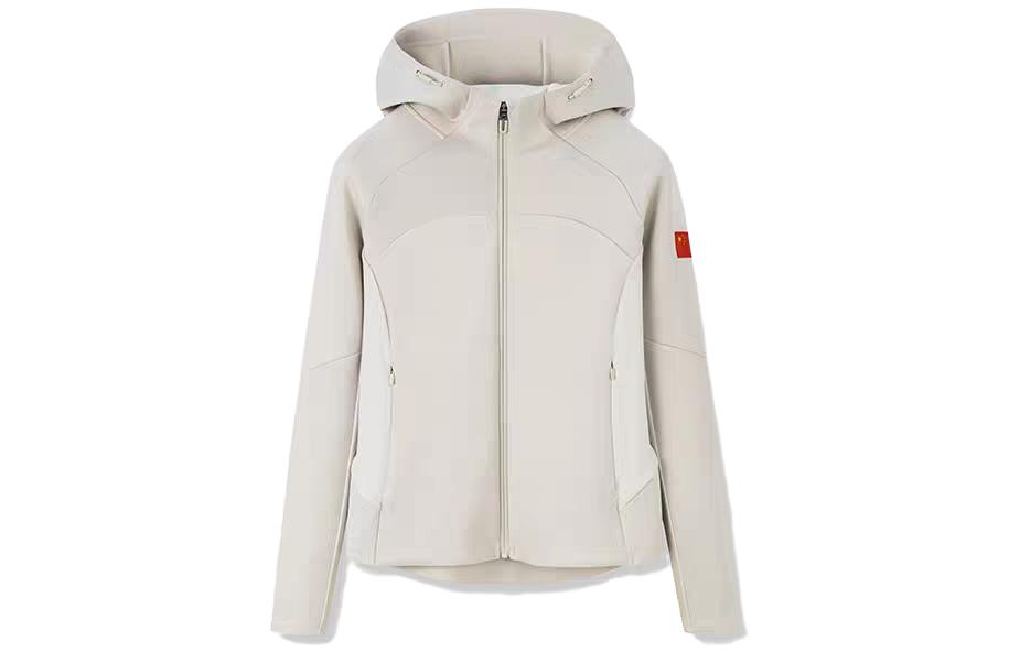 Anta Champion All-Weather Flag Zip Hoodie Jacket Light Khaki Brown 152310708-2