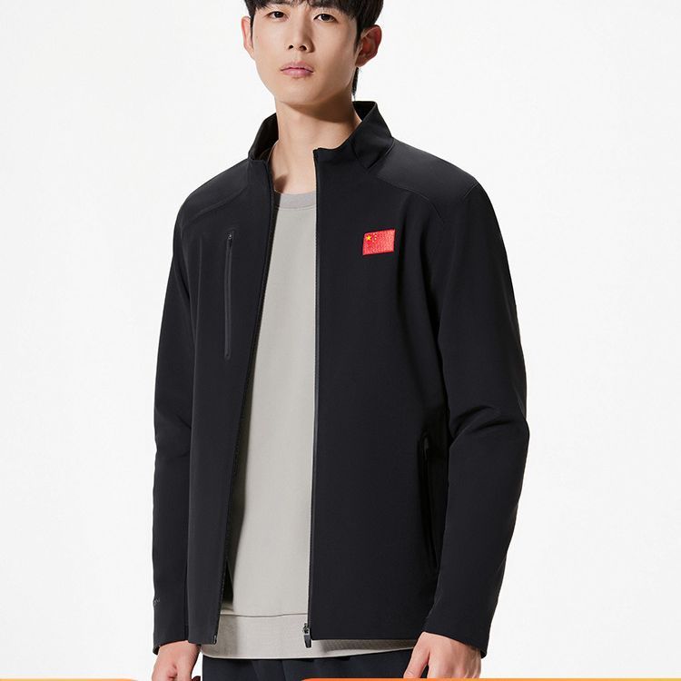 Shop 安踏冠軍款全天候拉鍊羊毛外套 基本黑 152340615-3