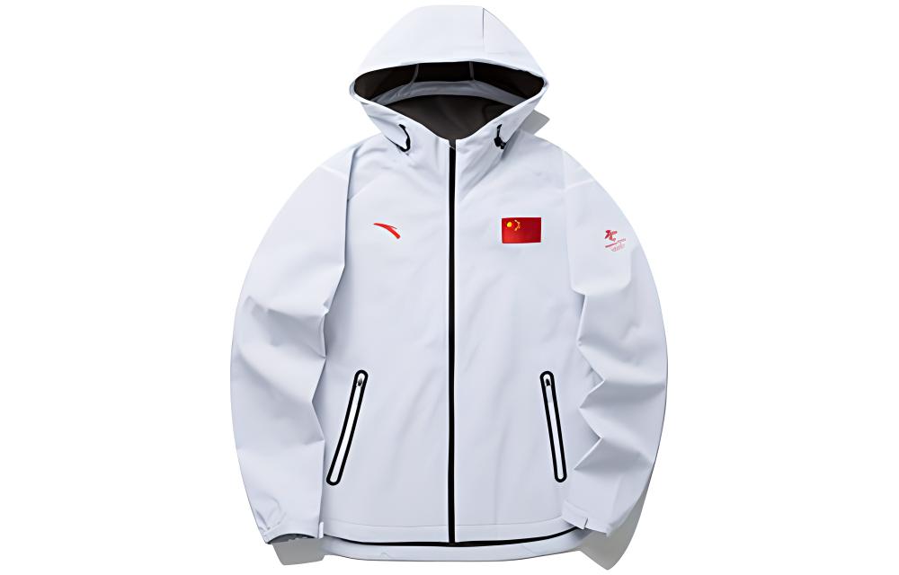 Anta Champion All-Weather Logo Print Zipper Hoodie Jacket Men White. 152140603-1