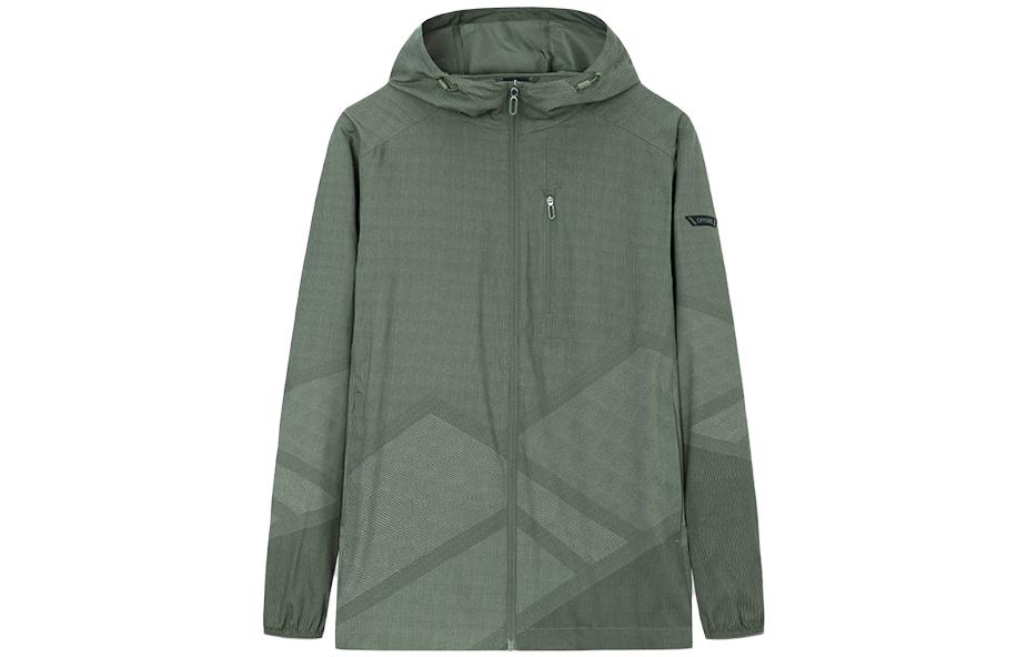 Anta Champion All-Weather Series Green Khaki Logo Hoodie Jacket 152320614-2