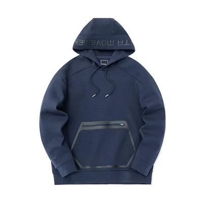 Anta Champion All-Weather Series Letter Print Pullover Hoodie Men Rhythm Blue 152310704-3