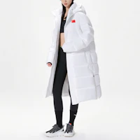 Shop Anta Champion All-Weather Unisex Long White Hooded Down Jacket National Flag Edition 152350903-1