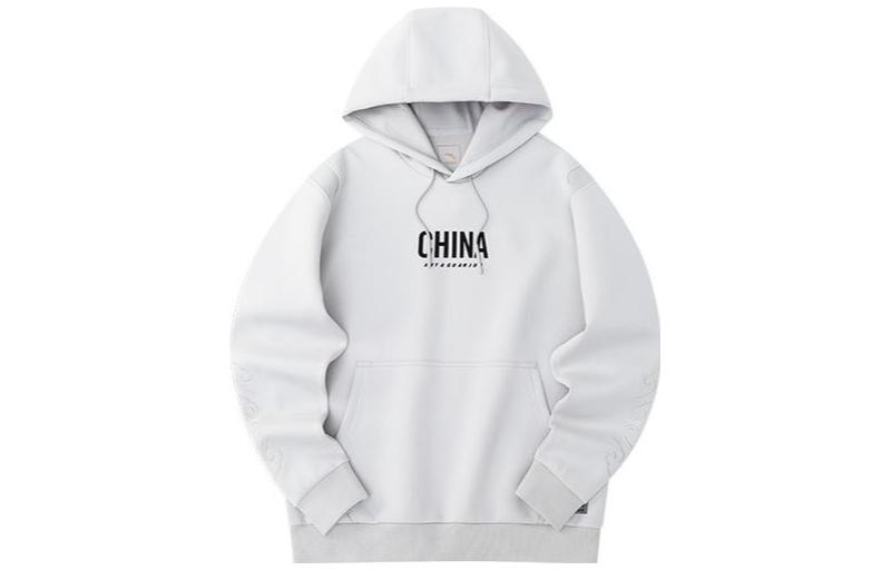 Anta Champion Culture Hoodie Grey - Letter Print Oversized Pullover Style 152230721-1
