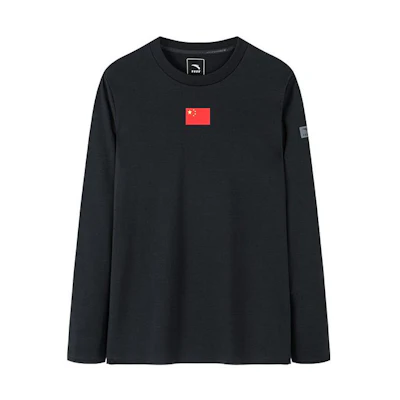 Anta Champion Culture Series Flag Patch Black Long-Sleeve Sweatshirt 152250401-2