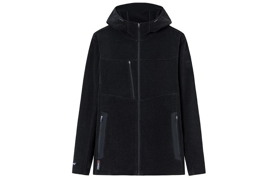 Anta Champion Outdoor Series Thick Black Zip-Up Hoodie Jacket 152340718-4