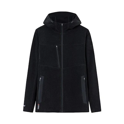 Anta Champion Outdoor Series Thick Black Zip-Up Hoodie Jacket 152340718-4