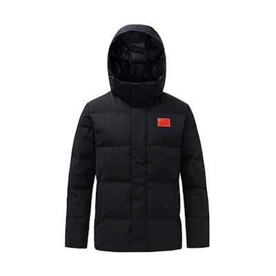 Anta Champion Series Black Waterproof Down Jacket with Detachable Hood. 152250906-2