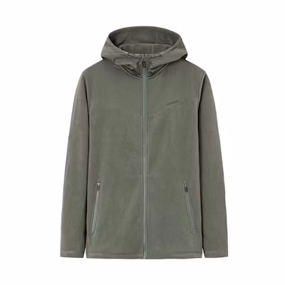 Anta Champion Series Olive Green Zip Hoodie Fleece Jacket 152340725-1
