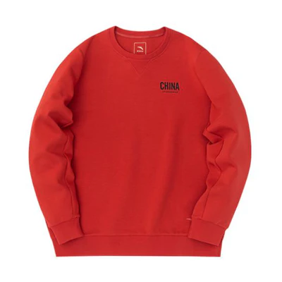 Anta Champion Series Red Logo Print Long-Sleeve Sweatshirt for Men 152240704-2
