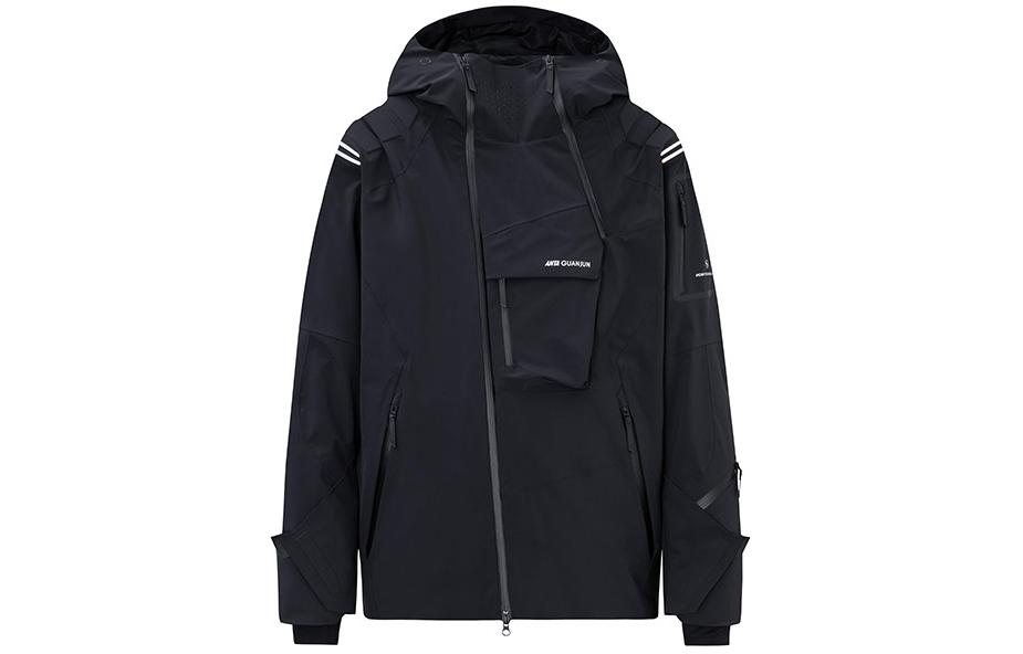 Anta Champion Series Water-Resistant Letter Jacket  Basic Black Coat. 152340617-2