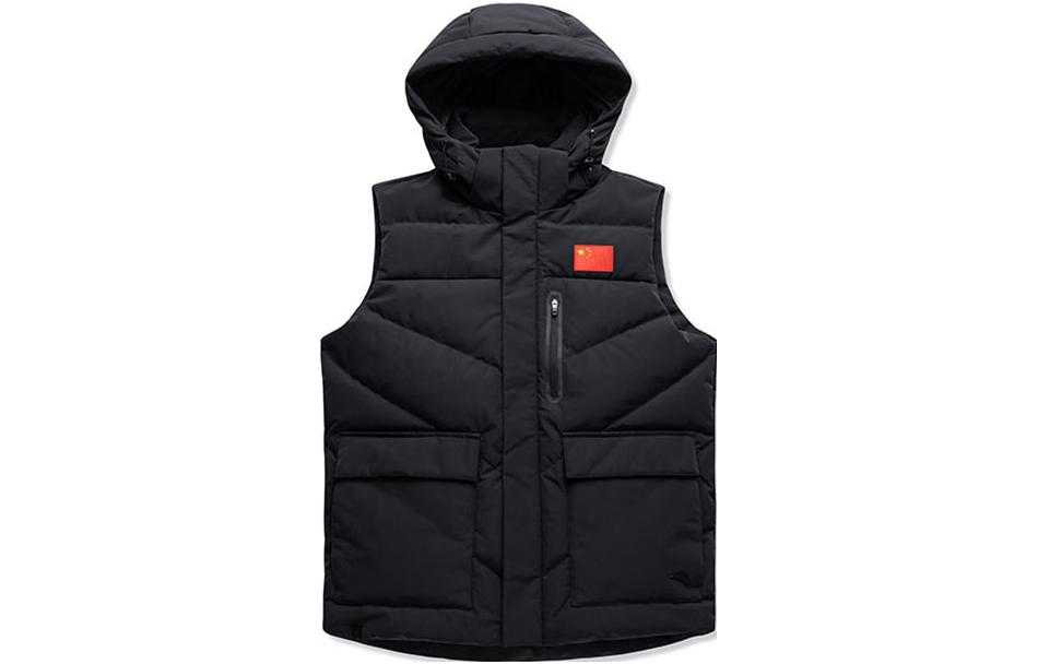 Anta Champion Sports Culture Series Printed Puffer Vest  Black. 152250905-3