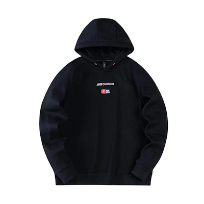 Anta Champion Trail Hoodie Black Unisex Fleece Knit with Letter Print Design 172420704-3