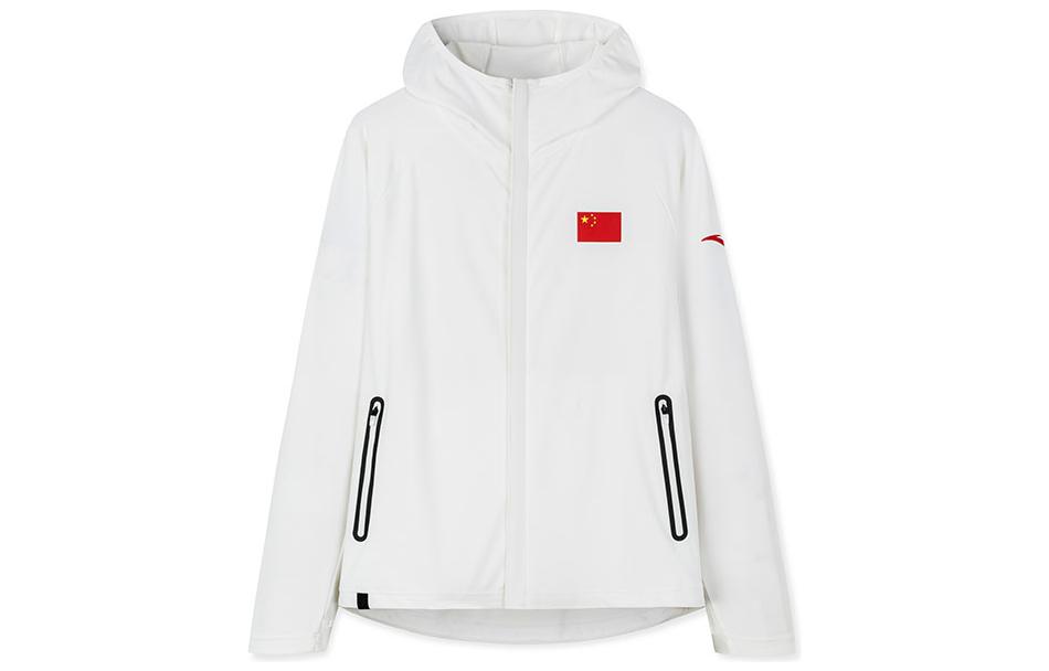 Anta Champion Training Series Printed Zipper Hoodie Jacket Unisex - White 152250702-1