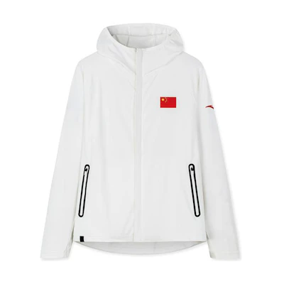 Anta Champion Training Series Printed Zipper Hoodie Jacket Unisex - White 152250702-1