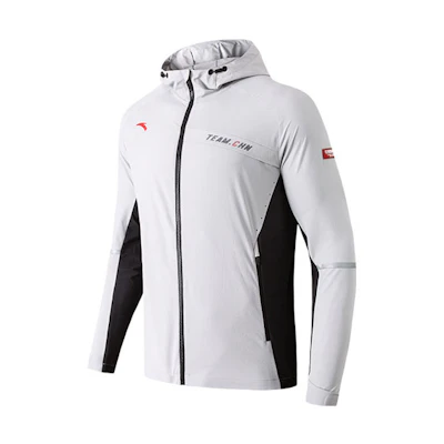 Anta China Ice & Snow Series Water-Resistant Hooded Jacket Chip Gray 952217607-1