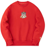 Anta Chinese Lion Graphic Pullover Sweatshirt Red Unisex Couples' Edition 152318716-1 Anta Chinese Lion Graphic Pullover Sweatshirt Red Unisex Couples' Edition 152318716-1