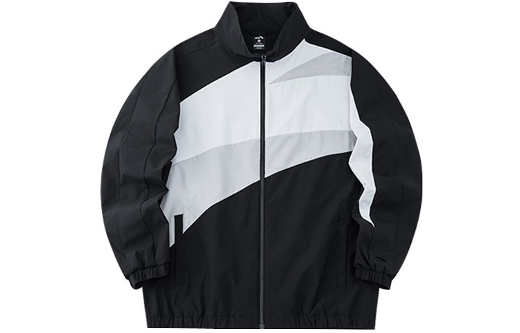 Anta Color-Block Zip Woven Sports Jacket Unisex Black 952228611-3