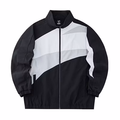 Anta Color-Block Zip Woven Sports Jacket Unisex Black 952228611-3