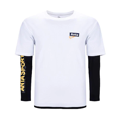 Anta Color Block Casual Crewneck Pullover Sweatshirt - White 152138405-1
