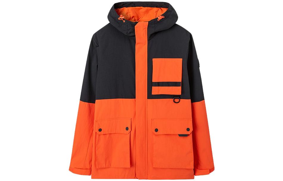 Anta Colorblock Breathable Hooded Jacket in Sweet Red Orange 152116603-2