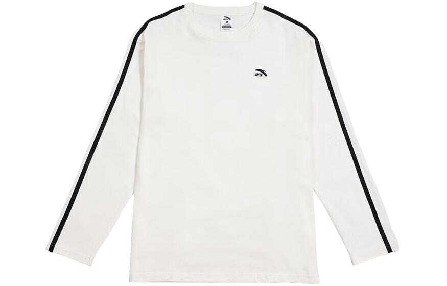 Anta Colorblock Crewneck Pullover Sweatshirt Ivory White 952418402-1